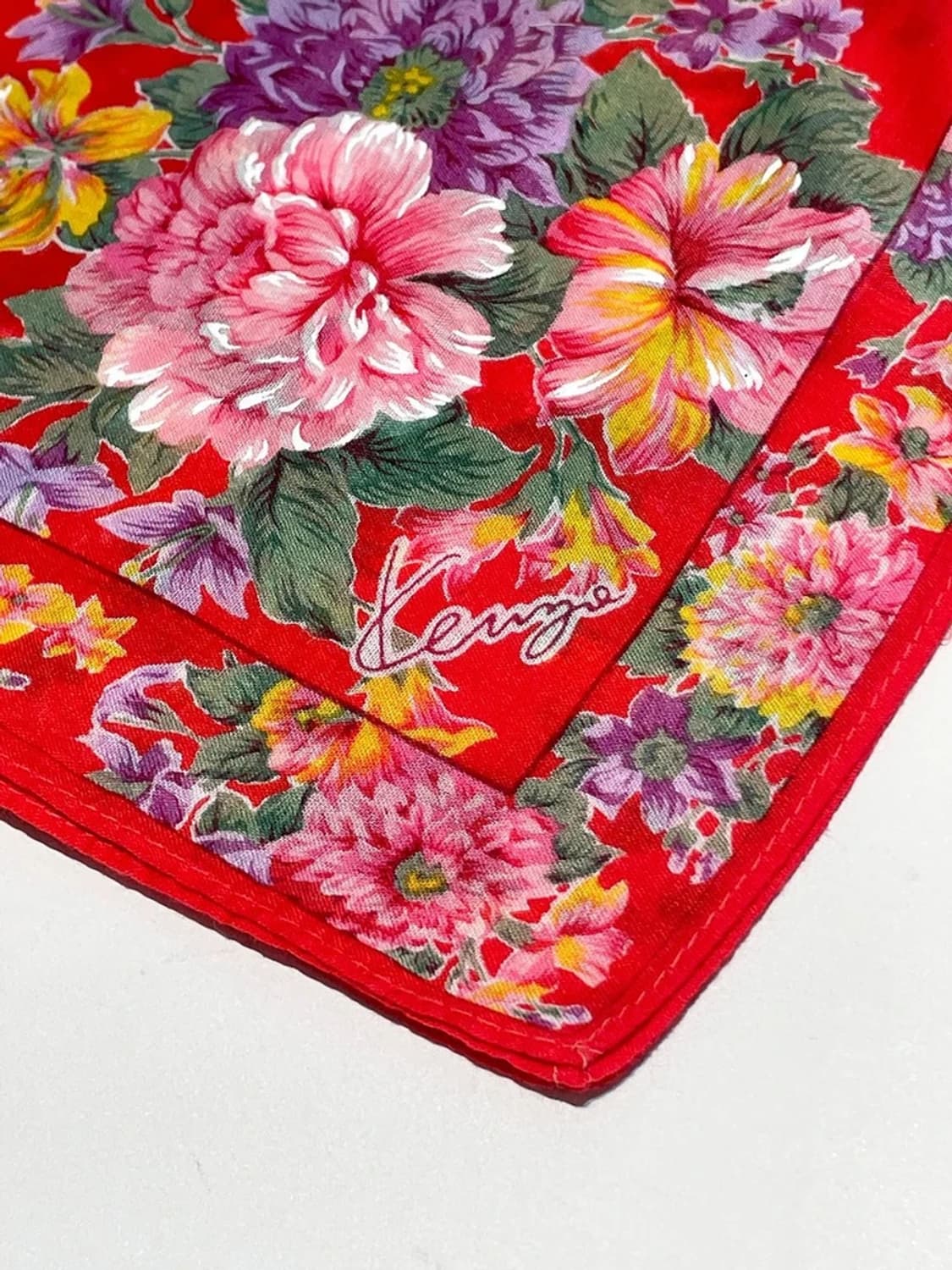 겐조 00s 재팬 플라워 패턴 쁘띠 손수건 A1459 상품이미지4