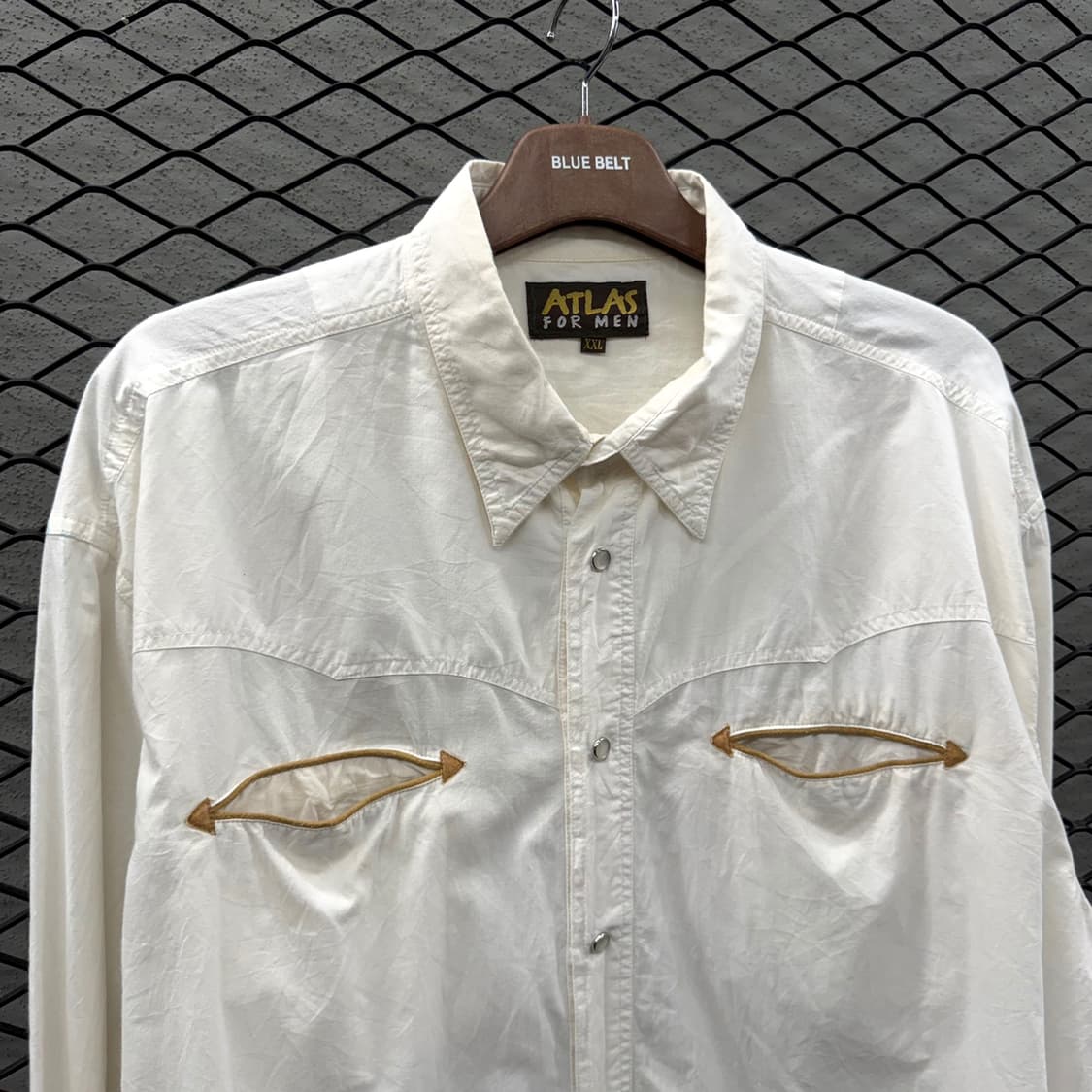 USA VINTAGE 클래식카라 웨스턴셔츠 전면 오픈포켓 요크컷 디테일 상품이미지7