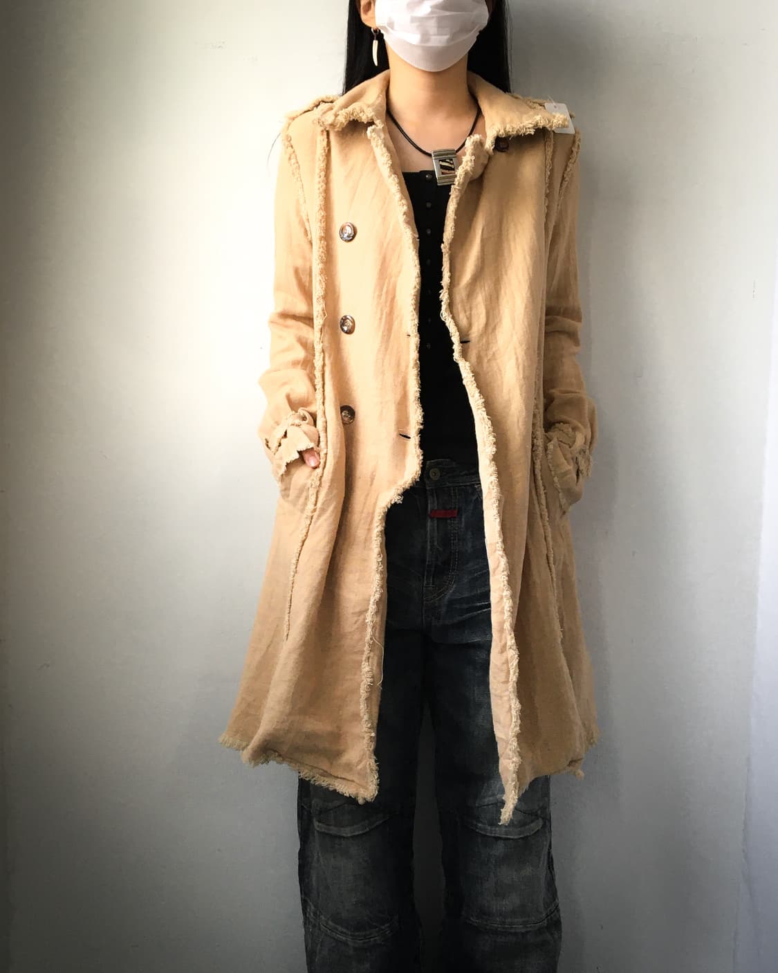 Benetton grunge point belted jacket 상품이미지1