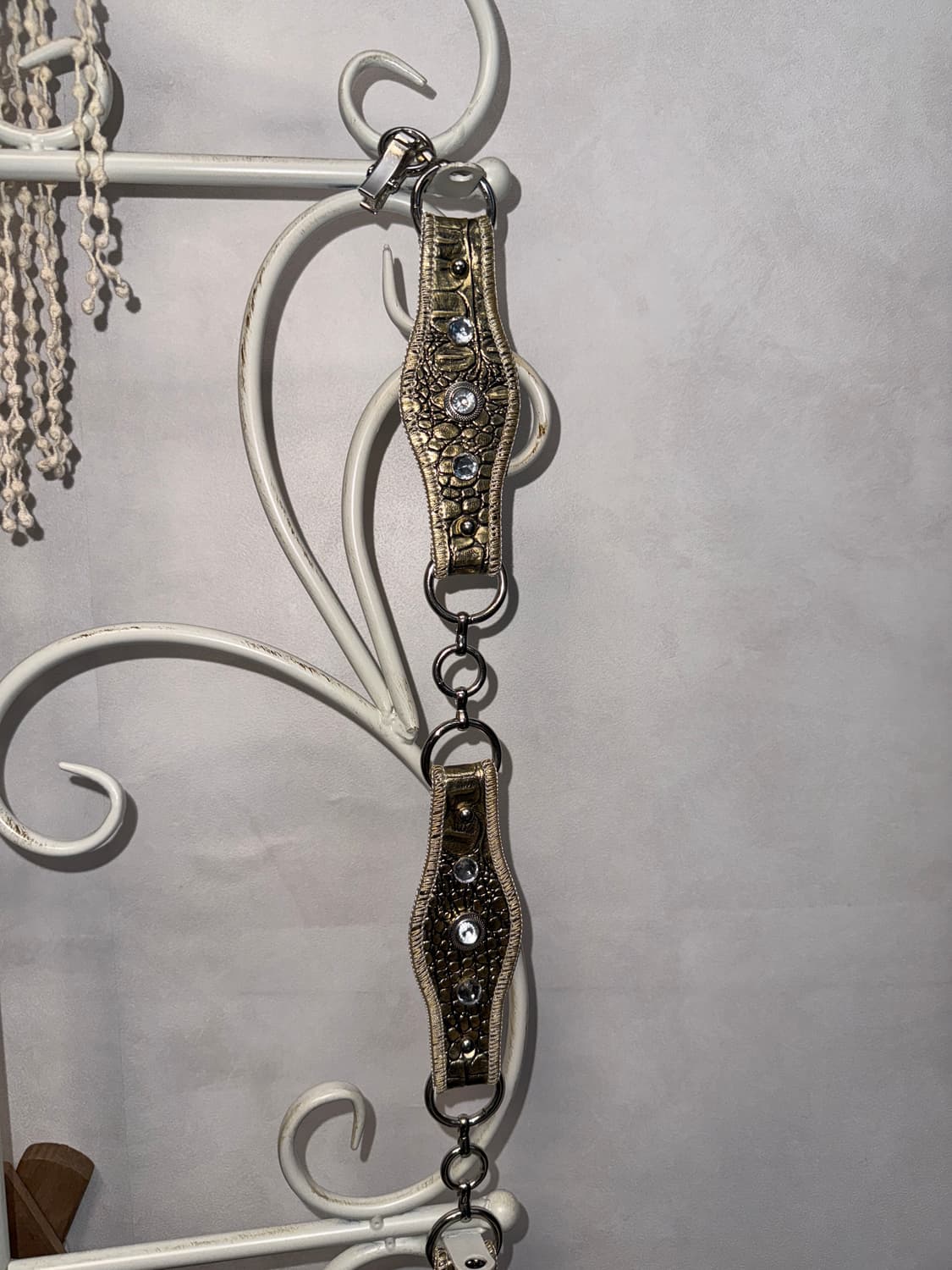 Gold python cubic heart charm chain belt 상품이미지4