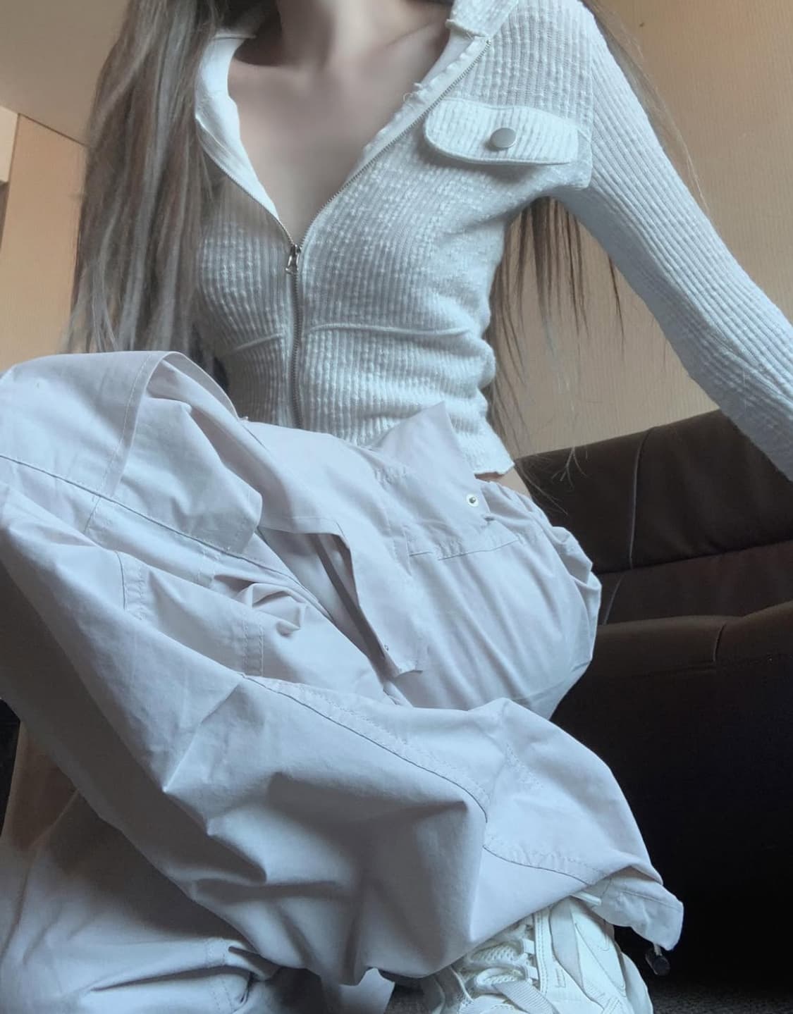 스젠 크롭 후드 집업 상품이미지1
