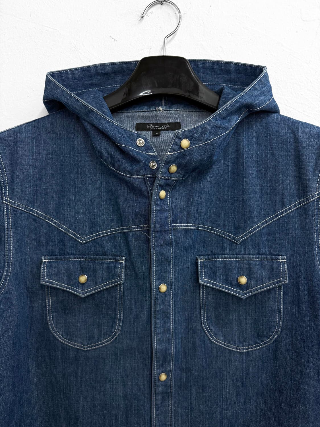 united arrows 데님 후드 셔츠 상품이미지2
