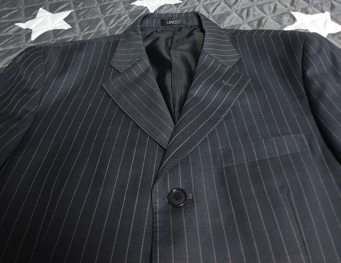 란체티 클래식 퓨어울100% 스트라이프 블레이저 자켓 (L) 상품이미지2