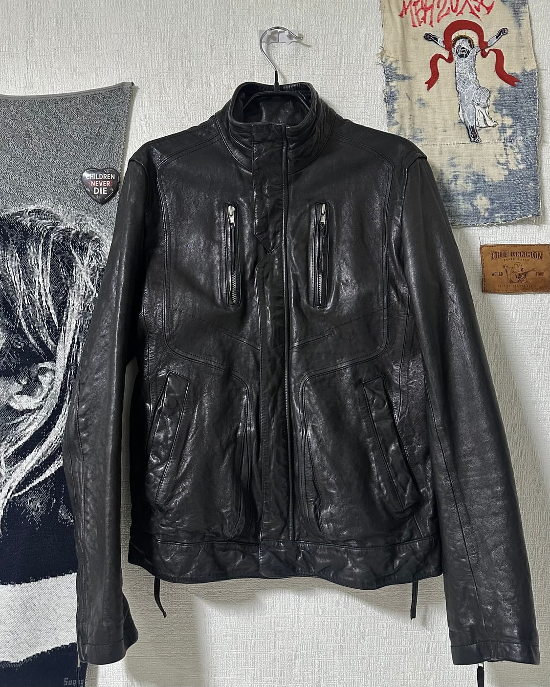 이탈리안 램스킨 웨스턴스타일 하이넥 램스킨 자켓 상품이미지1