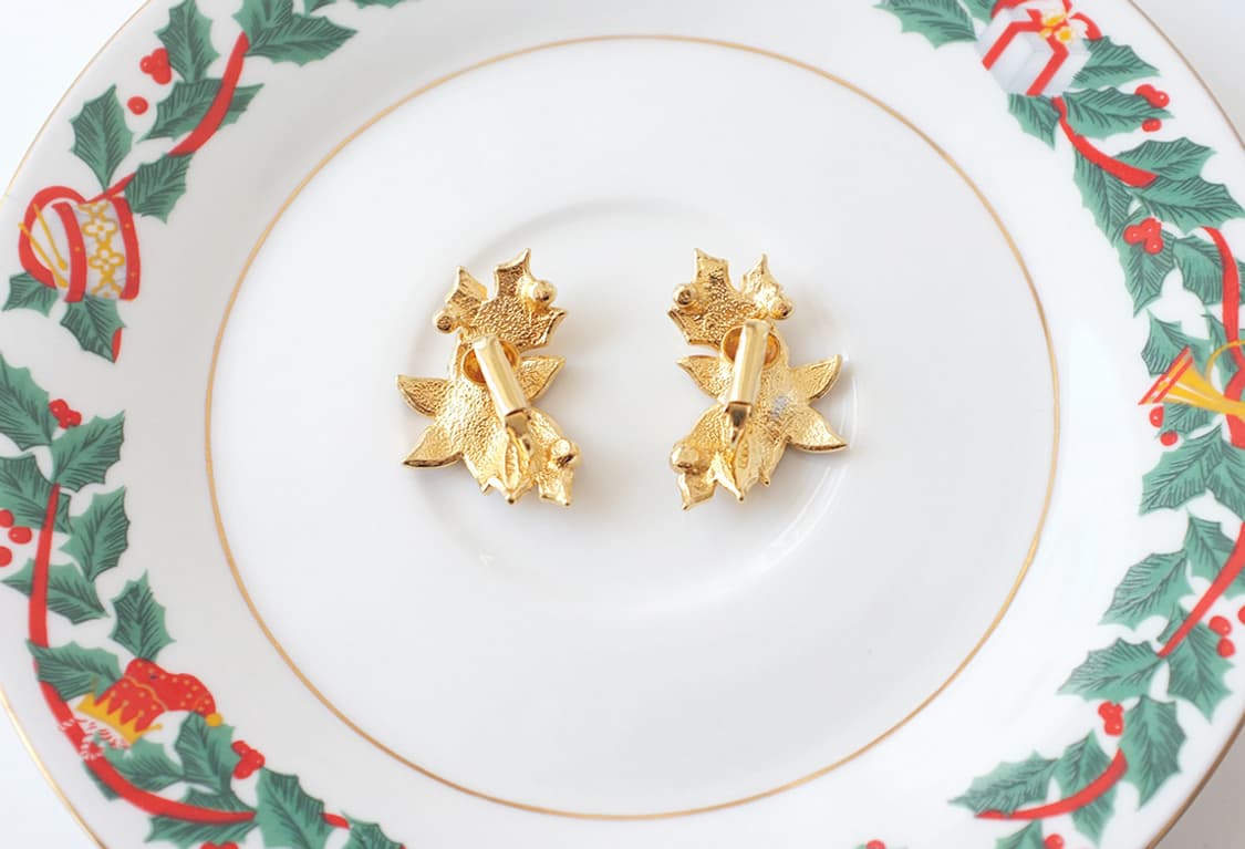 1990s 포인세티아 크리스마스 빈티지귀걸이 빈티지귀찌  상품이미지9