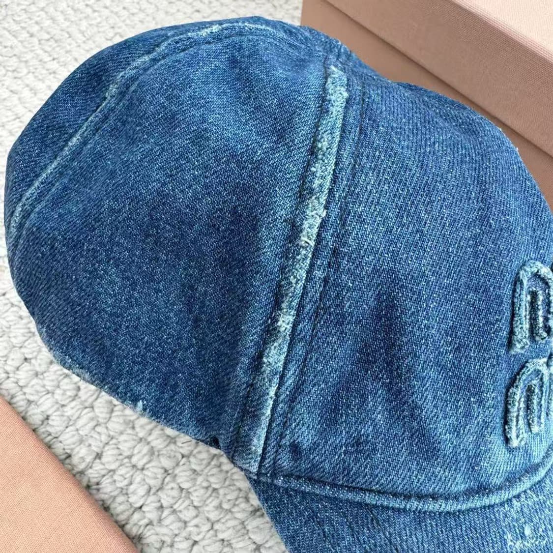 미우 미우 데님 베이스볼 캡 네이비 상품이미지6