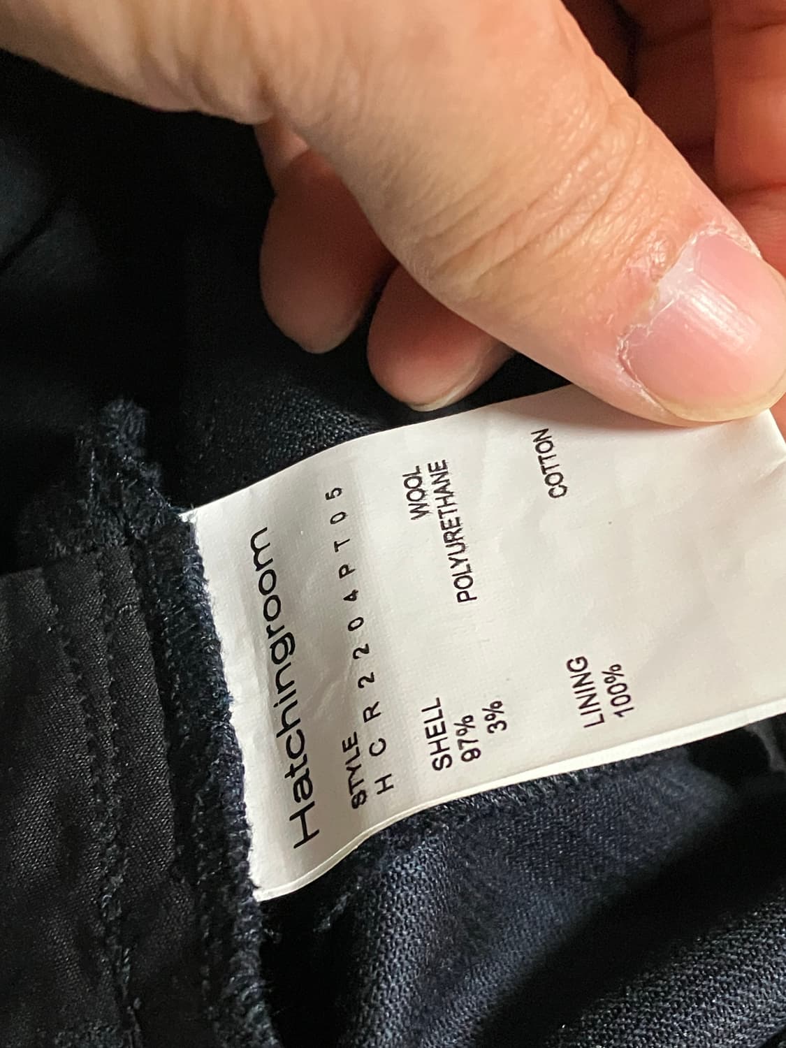 해칭룸 다트 벨티드 팬츠 V2 블랙 해링본 스트라이프 상품이미지3