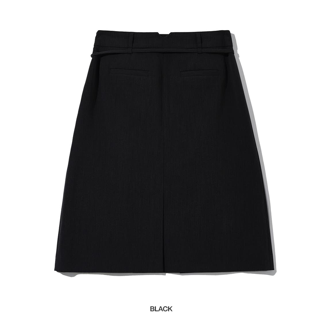 커스텀어클락 포멀 플리츠 미디 스커트 블랙 상품이미지2