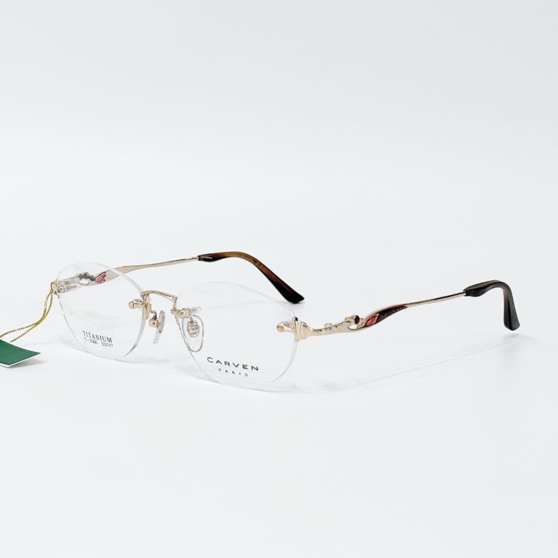 키지클럽 CARVEN 골드 포인트 무테 데드스탁 빈티지안경 상품이미지3