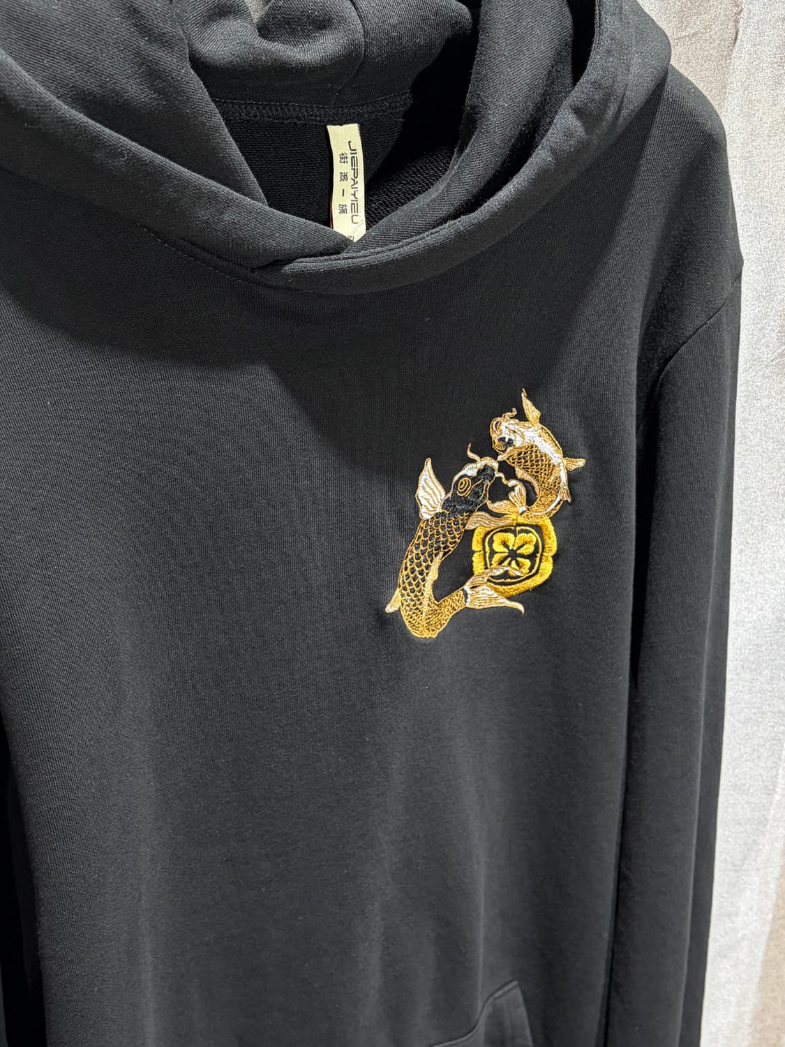 3XL Japan 잉어 자수 블랙 코튼 후드티 상품이미지6