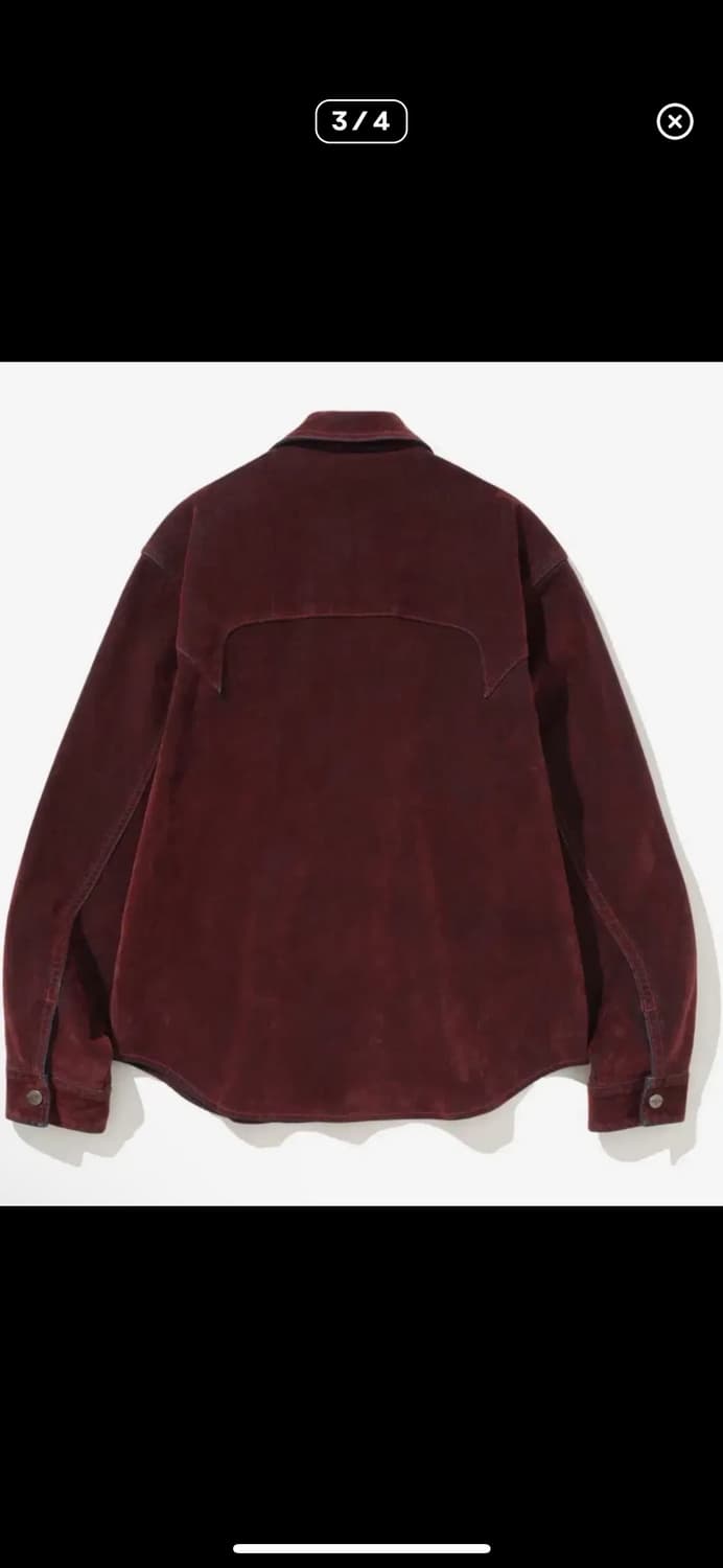 낫포너드 버건디 벨벳 셔츠 L 상품이미지3