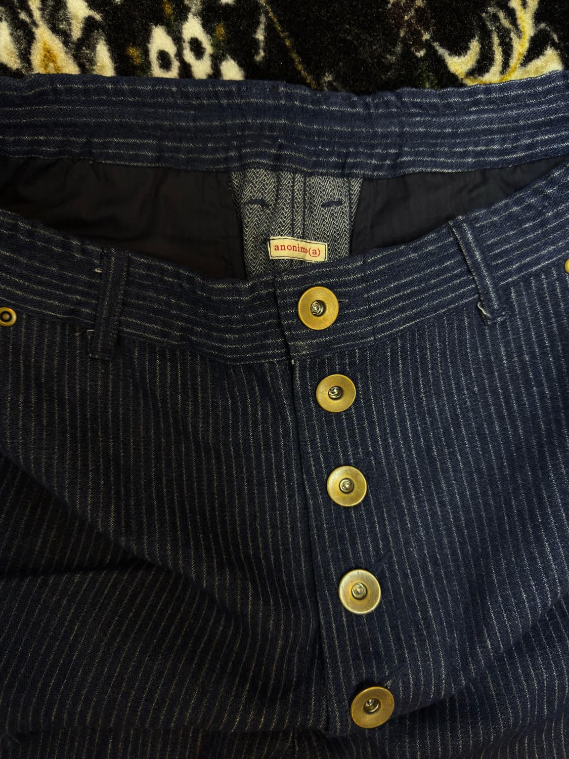 [2]아노니모아노니마 리벳 디테일 자카드 데님 쇼츠 인디고 상품이미지2