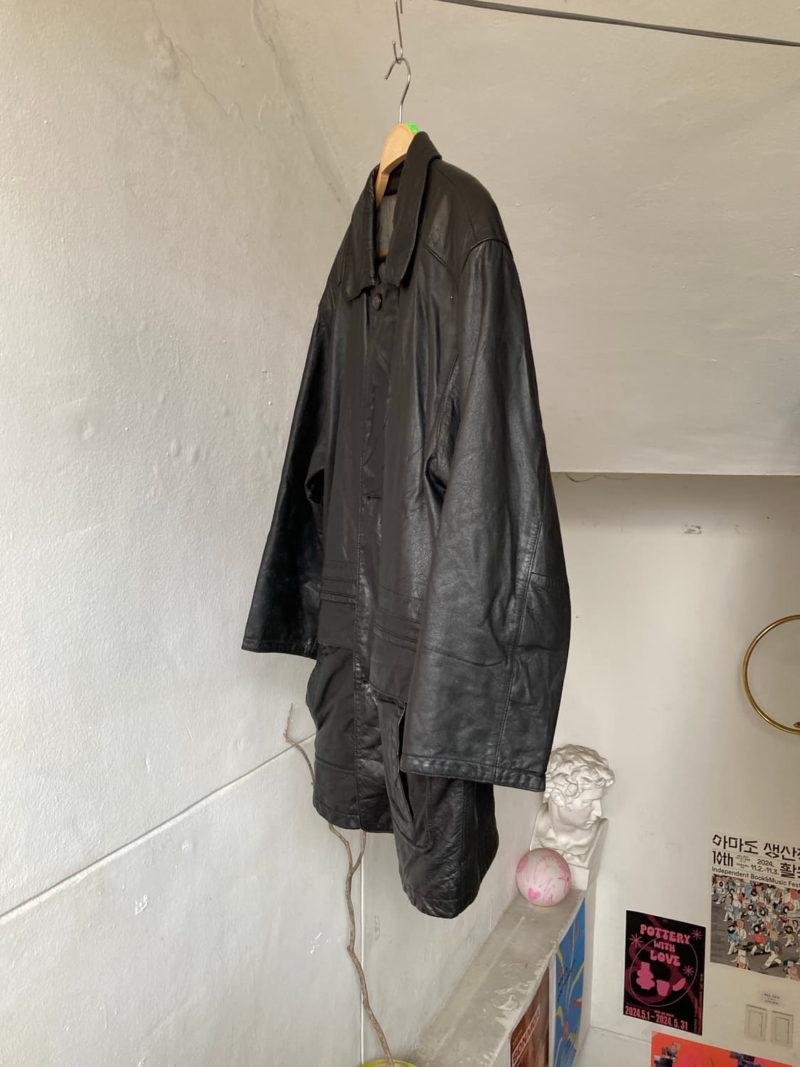 지퍼•단추 2중 잠금 소가죽 하트코트 상품이미지4