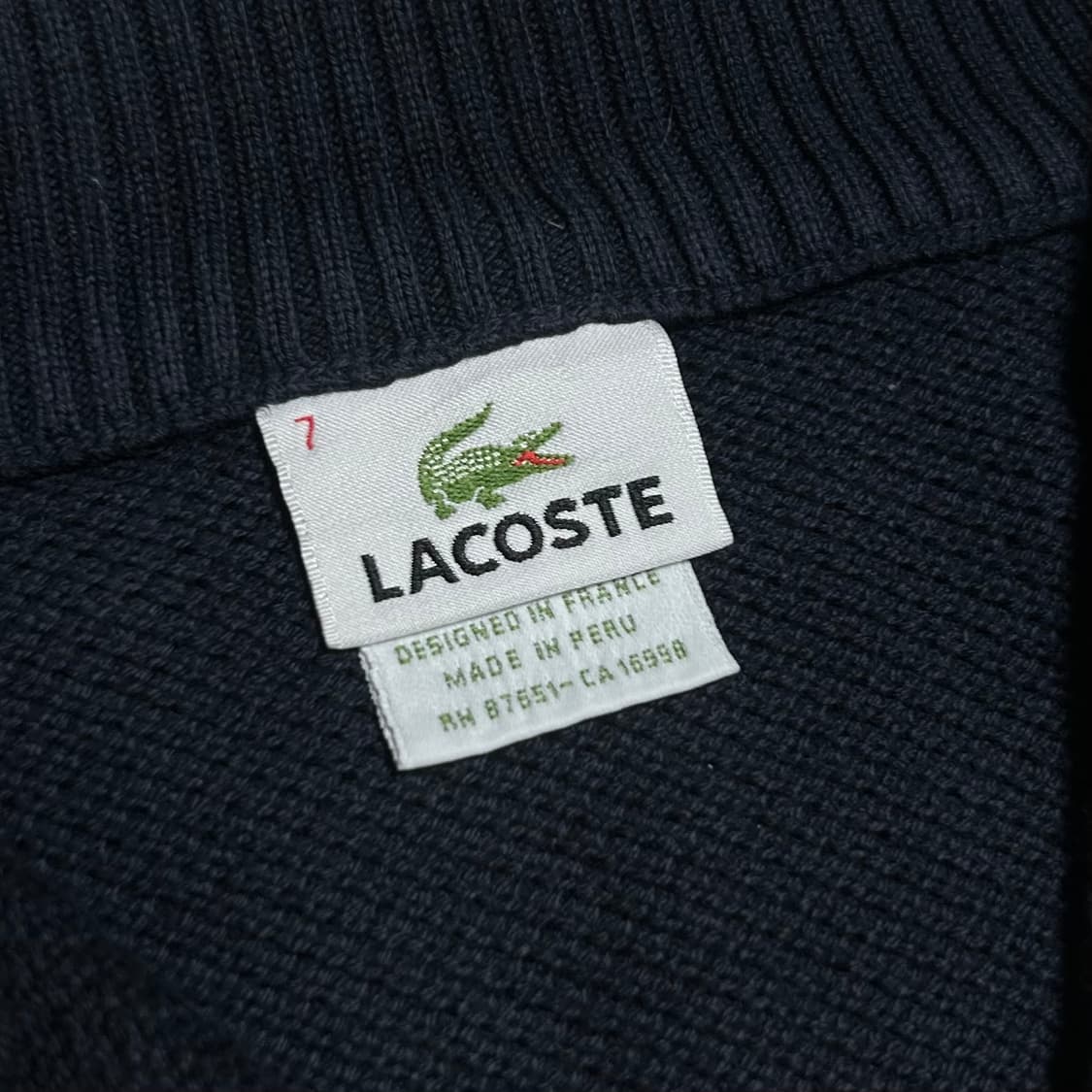 [XL] Lacoste 라코스테 네이비 하프 집업 코튼 맨투맨 상품이미지5