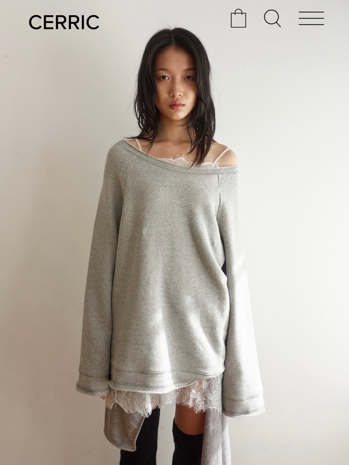 세릭 basic sweat top gray 상품이미지1