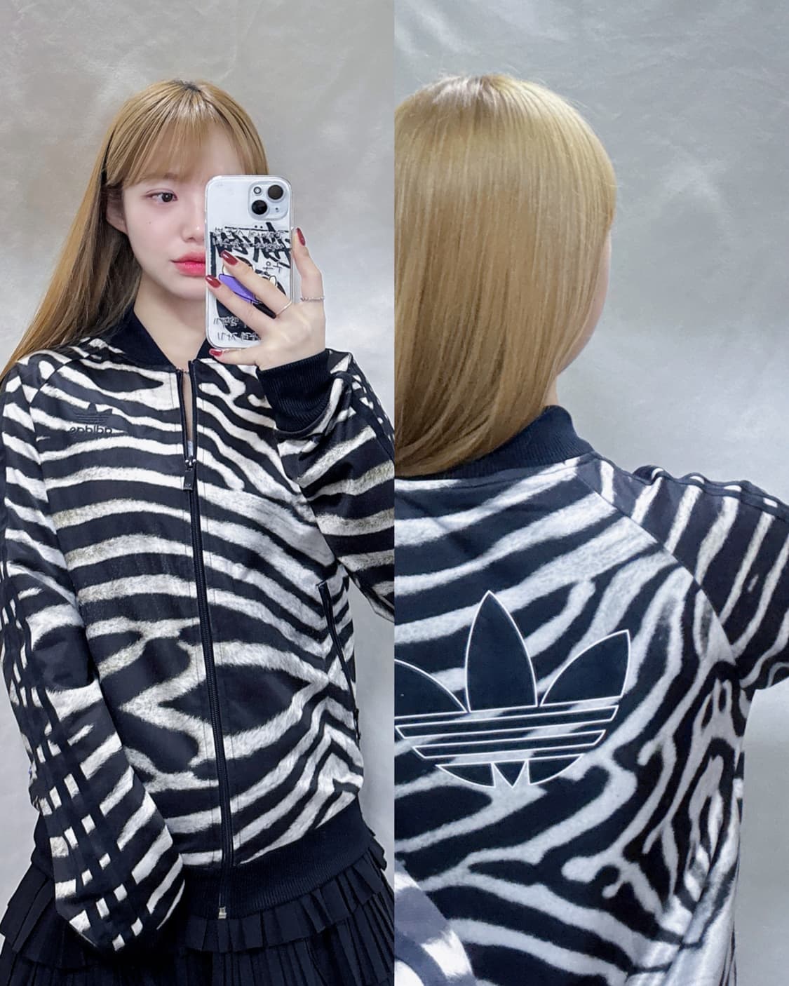 아디다스 지브라 패턴 빅로고 트랙탑  상품이미지1