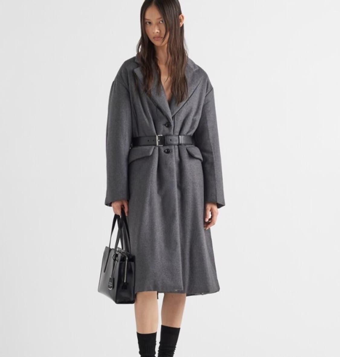 새상품) 프라다 캐시미어 벨트 코트 상품이미지4