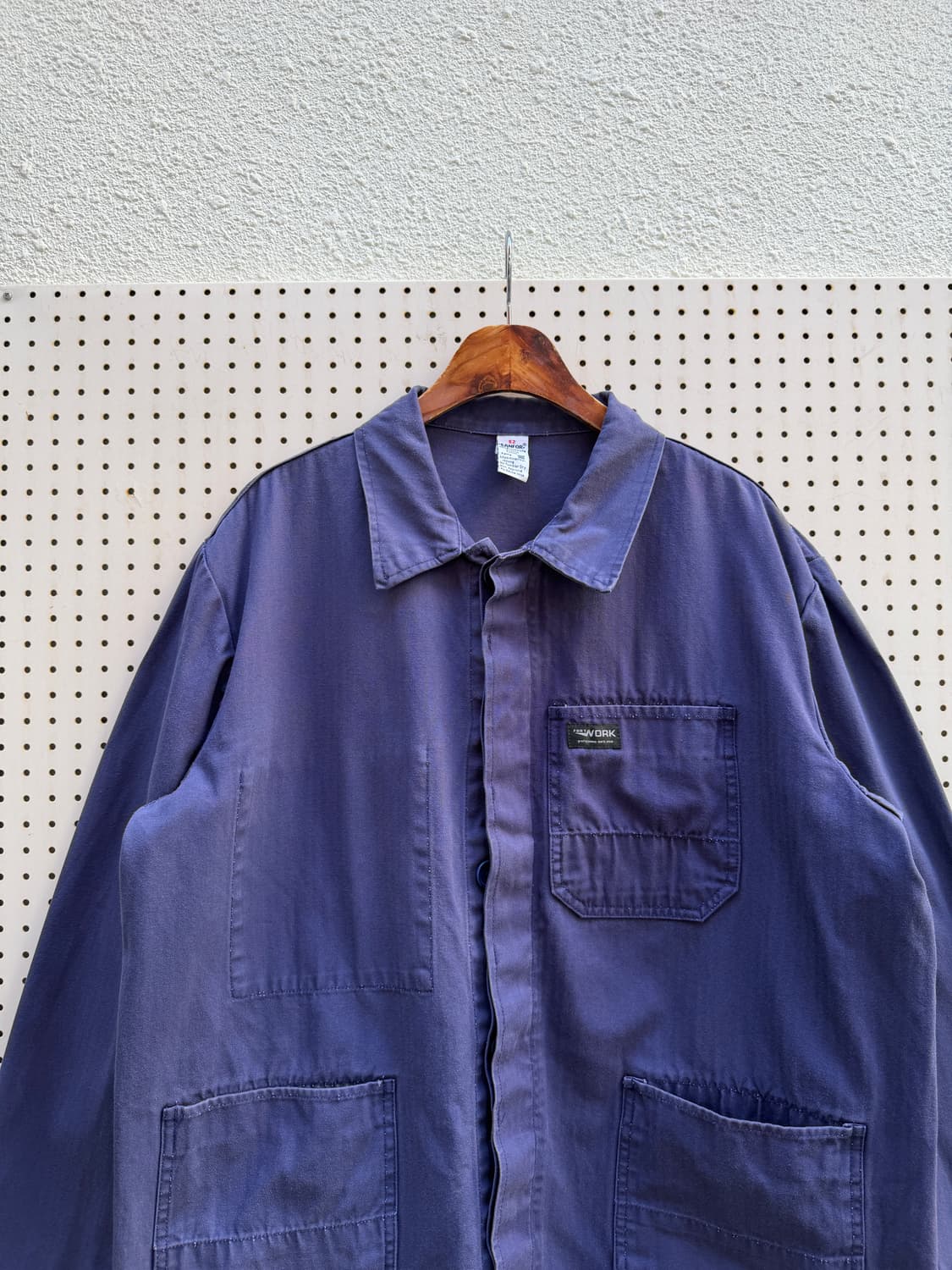 OLD EURO HBT FADED NAVY 헤링본트윌코튼 워크자켓 상품이미지5