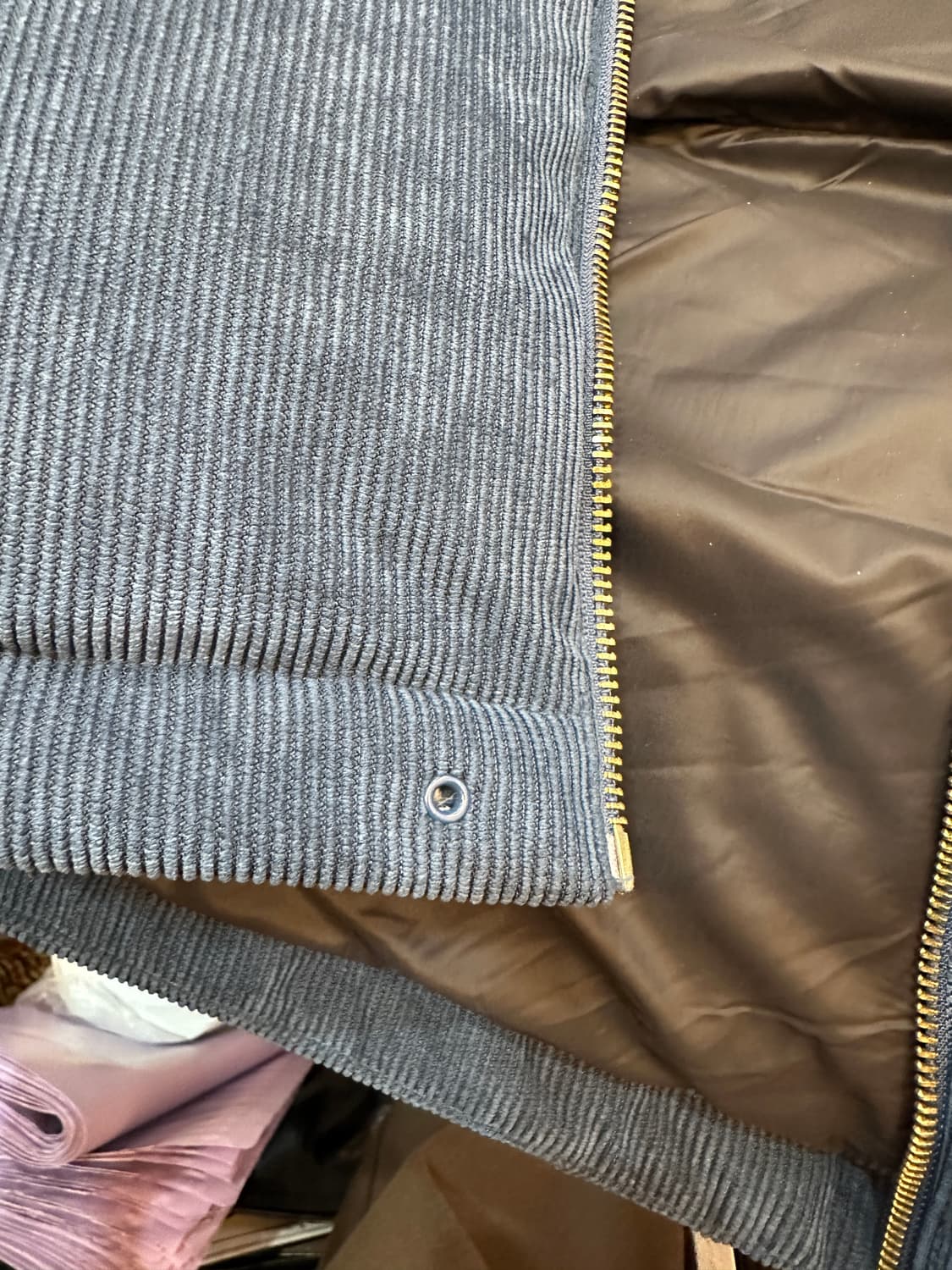 95)프로스펙스 오리지널 코듀로이 거위털 패딩 인디고 블루 상품이미지6