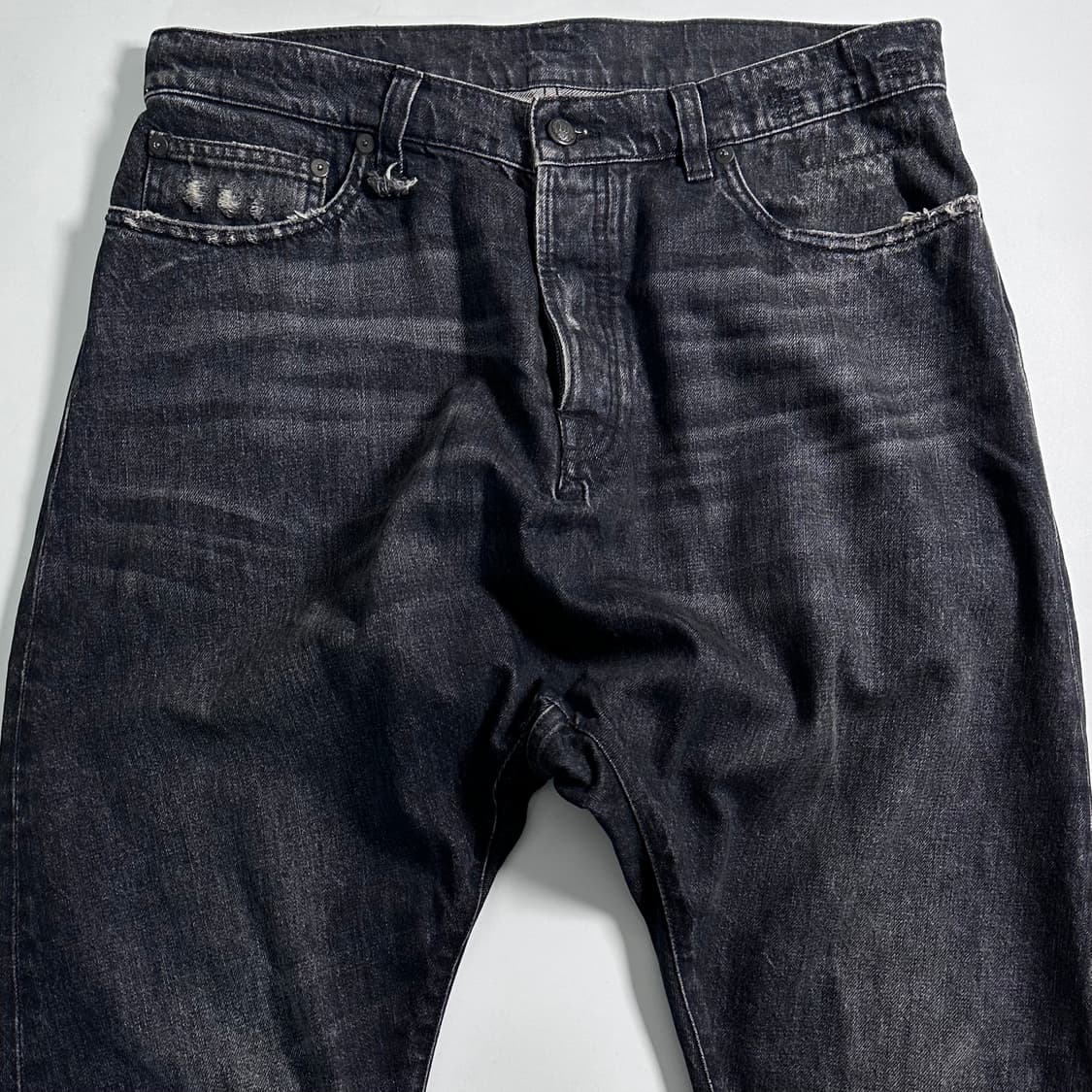 R13 알써틴 흑청 배기핏 팬츠  상품이미지2