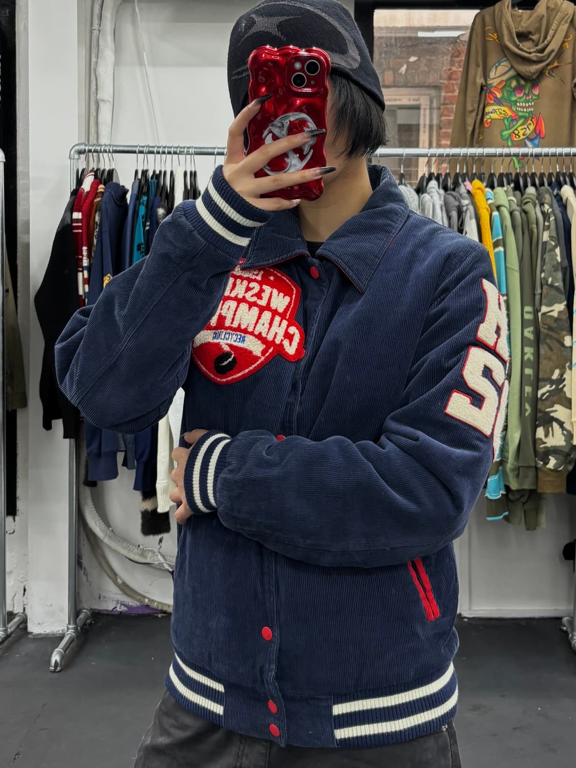 For The Boys 코듀로이 패치워크 바시티 상품이미지4