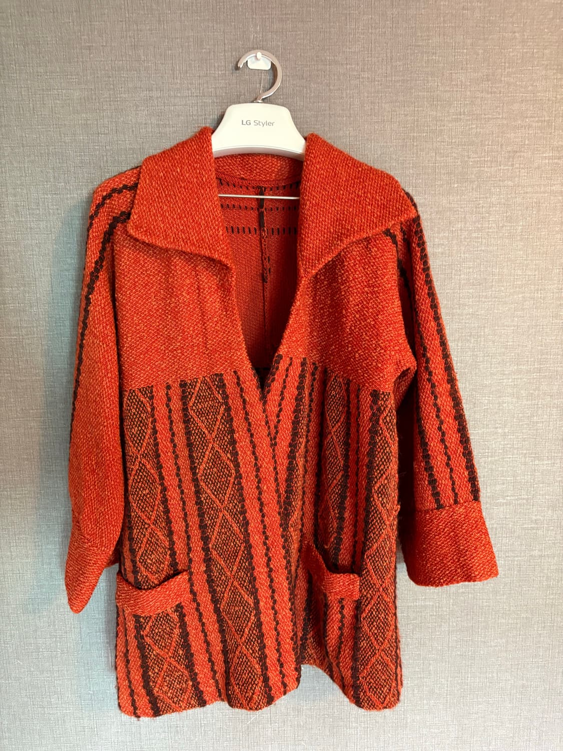 🧶 빈티지 오렌지 니트 자켓 상품이미지1