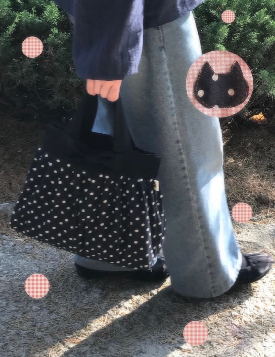 [Dot cat] dot shirring bag 상품이미지1