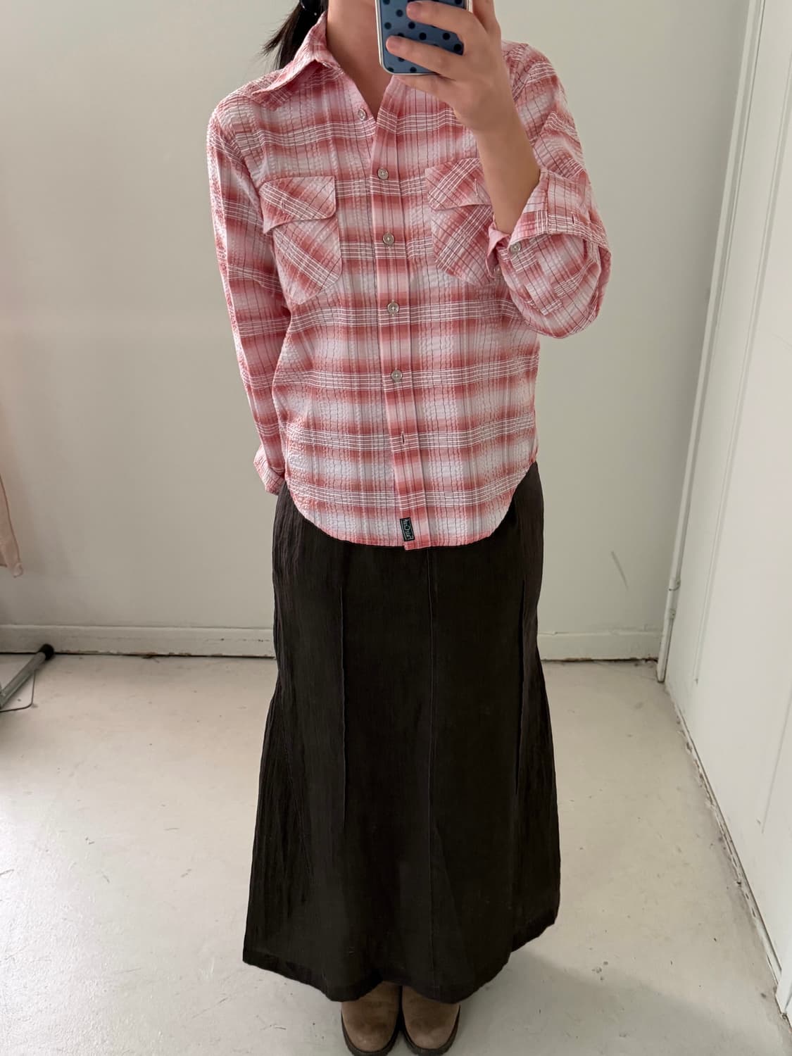 일본빈티지 체크 웨스턴 숏셔츠 상품이미지2