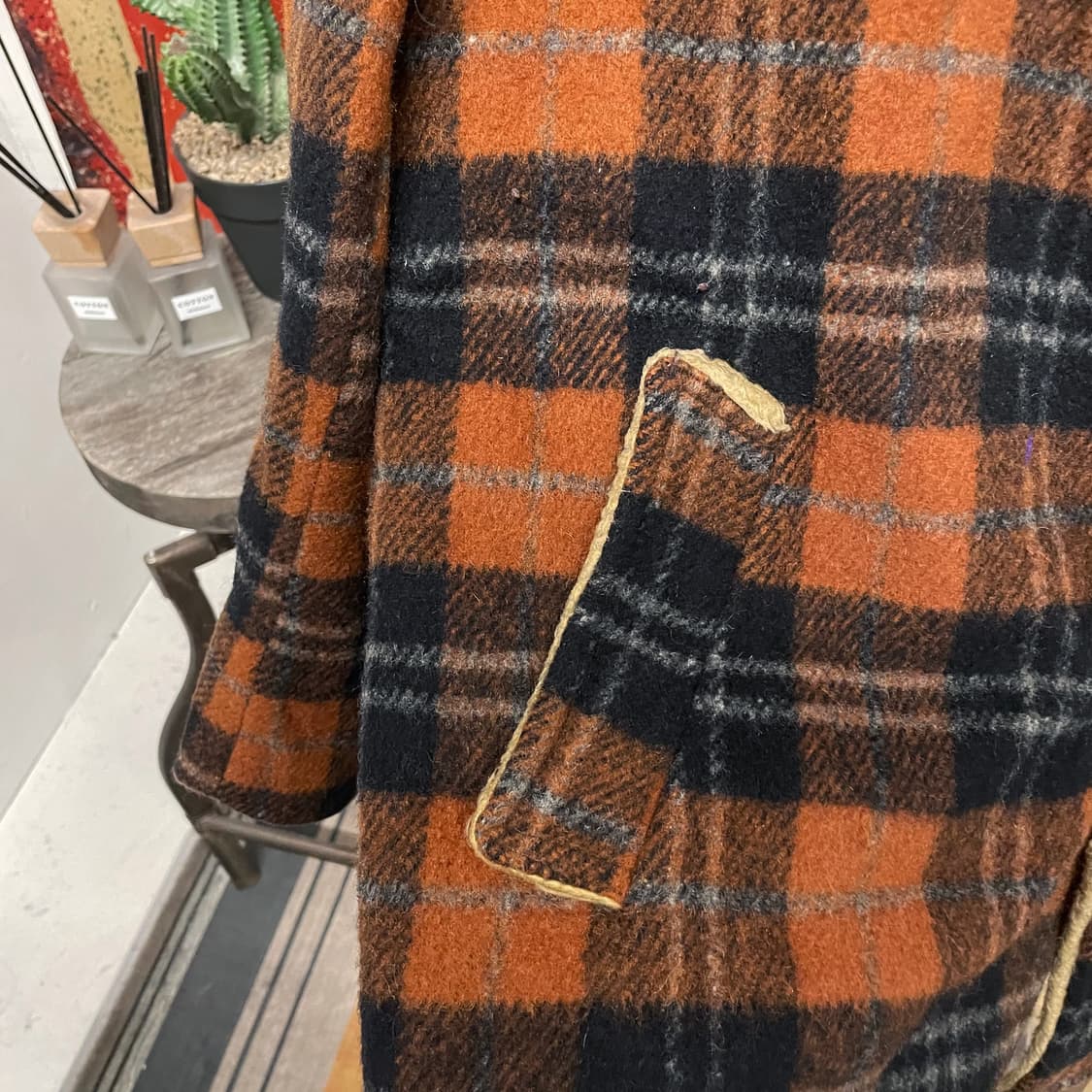 80s 노웰란 블루이 주니어 체크 울 워크 자켓 워크 웨어 상품이미지3