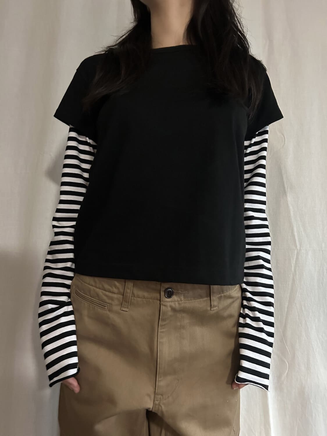 동은 레이어드 롱 티셔츠 상품이미지3