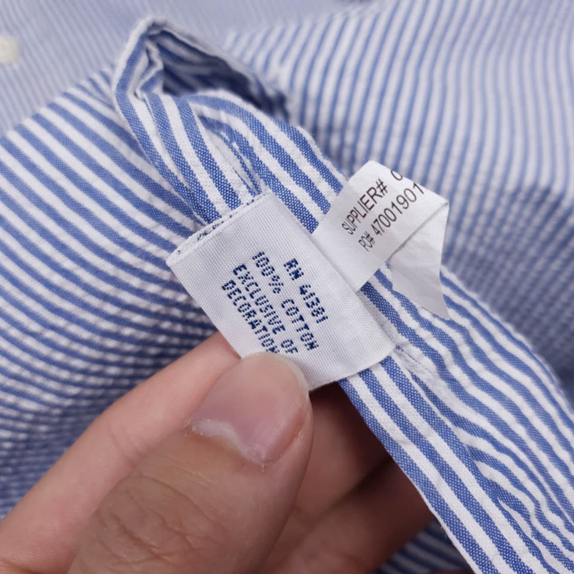 폴로랄프로렌 네이비 스트라이프 핑크포니 씨어써커 반팔  상품이미지5