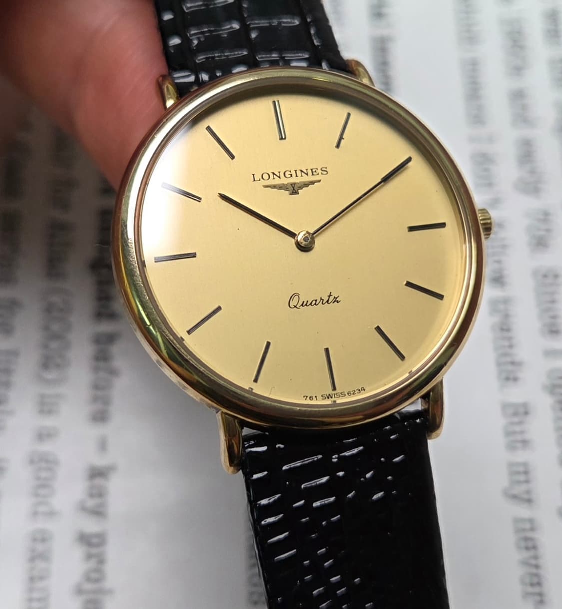 빈티지 론진 황금날개 올금장 슬림쿼츠 드레스워치  상품이미지8