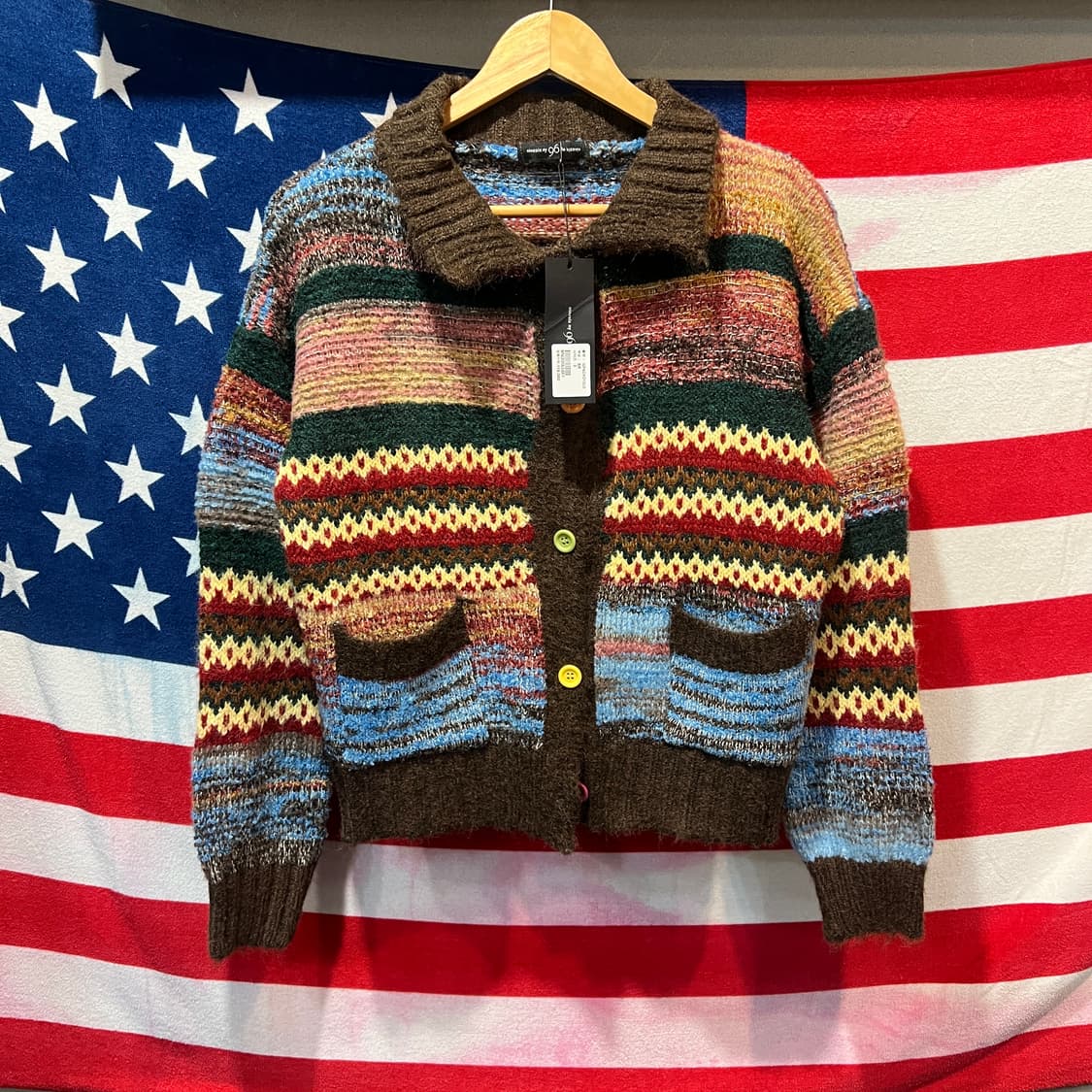 나인식스뉴욕 컬러풀 패턴 니트 가디건 상품이미지1