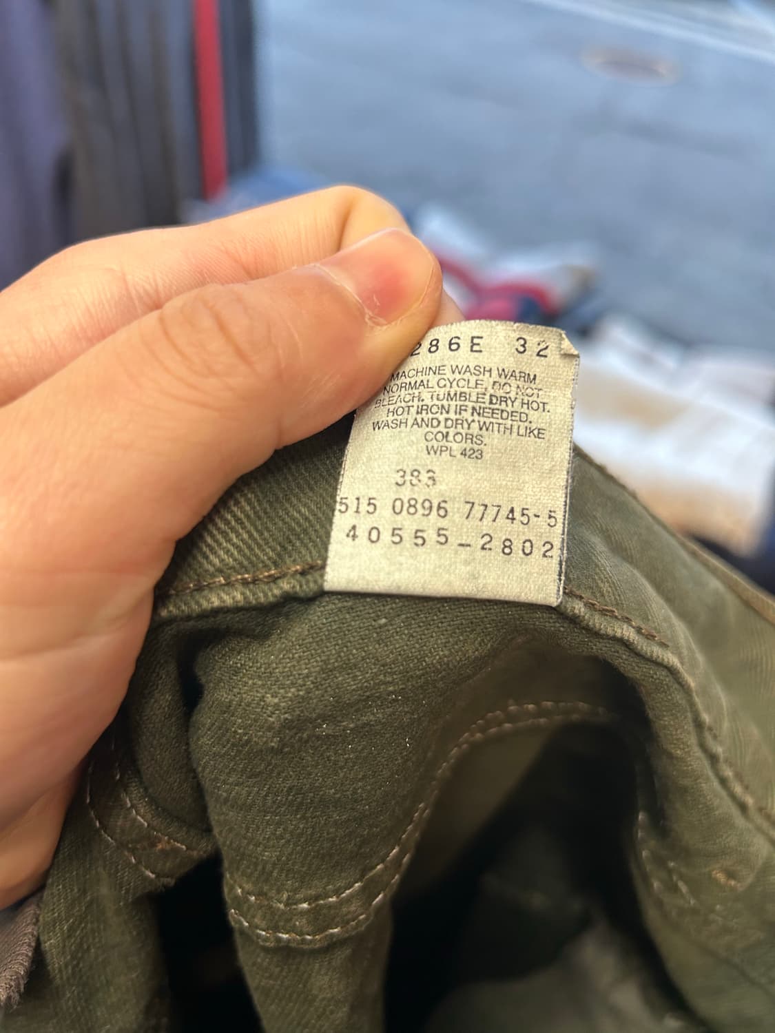 90‘s USA 리바이스555 그린컬러진 34in 상품이미지7