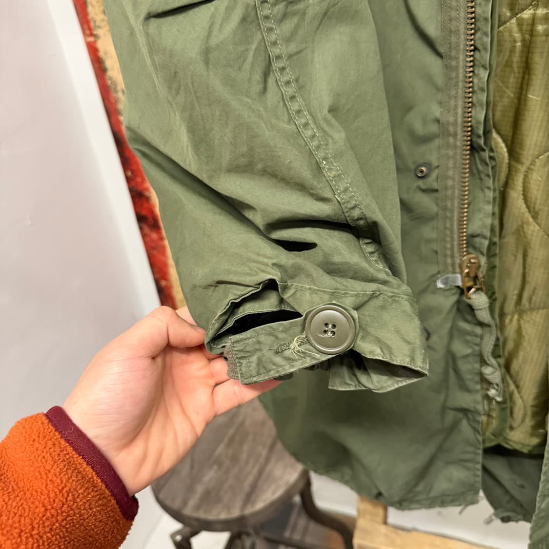 80s 오리지널 M-65 피쉬테일 개파카 풀세트 OG 밀리터리 상품이미지3