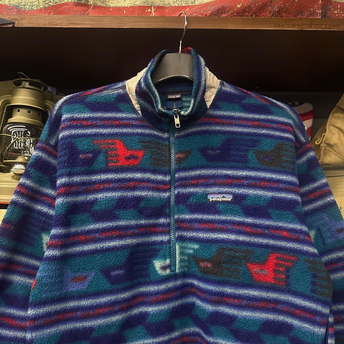 90s 파타고니아 네이티브 패턴 신칠라 하프 집업 풀 오버 플리스 상품이미지3