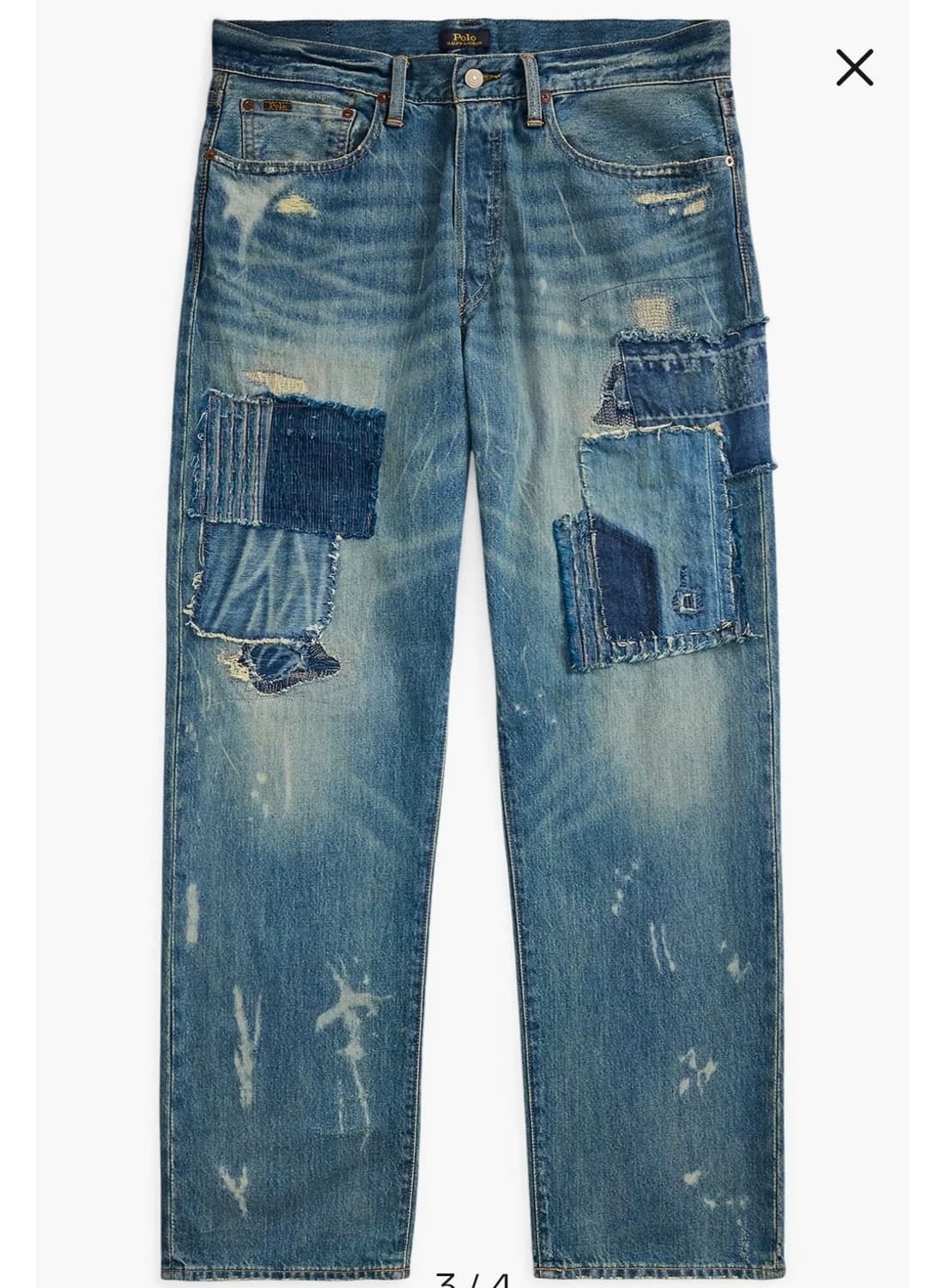 [30×30] 폴로 랄프로렌 패치워크 스트레이핏 데님 팬츠  상품이미지1