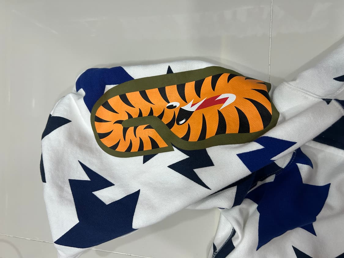 베이프 정품 스타 블루화이트 후드집업 상품이미지5