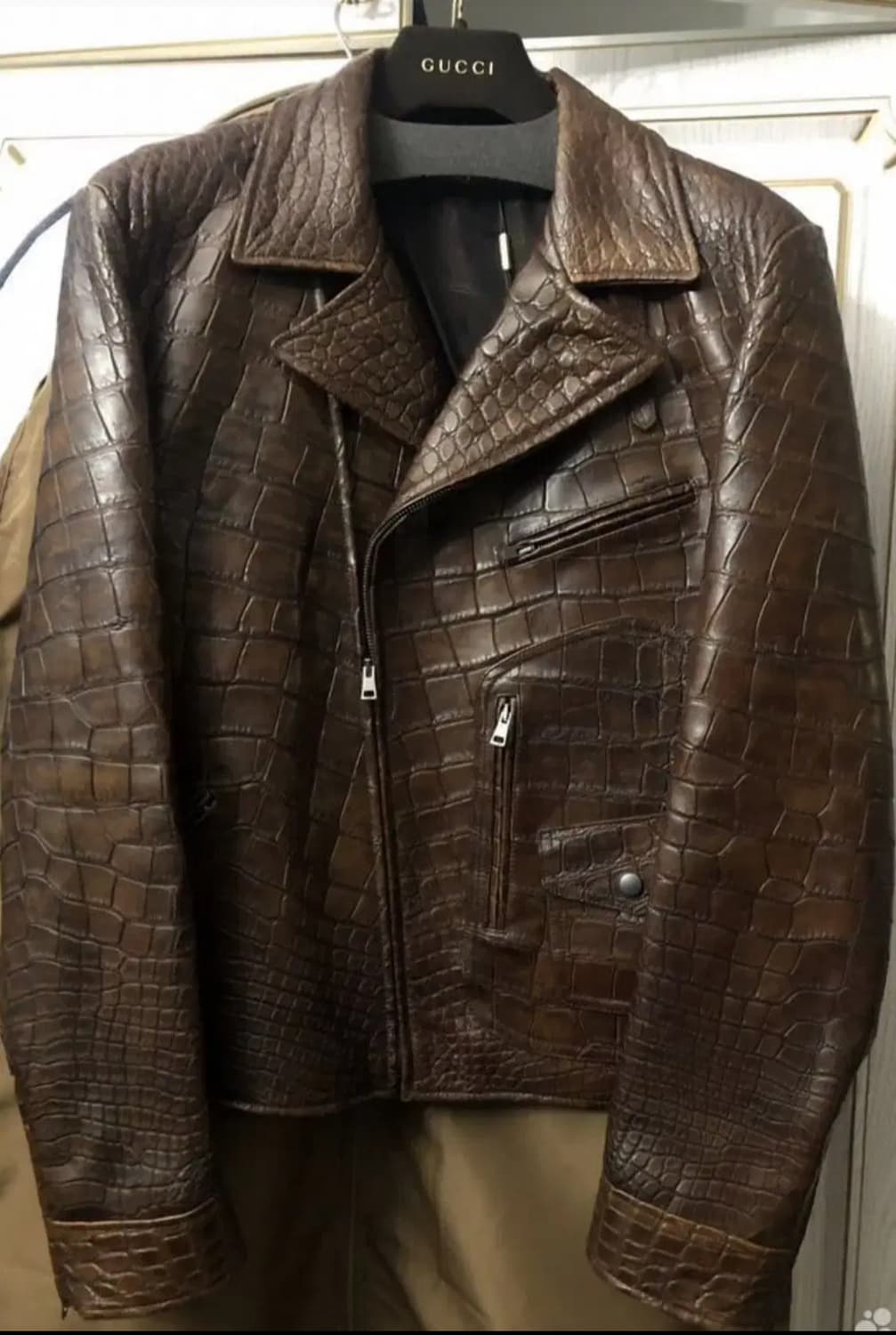구찌 익스클루시브 바이커 재킷(크로커다일 스킨-악어가죽)해외발송 상품이미지1