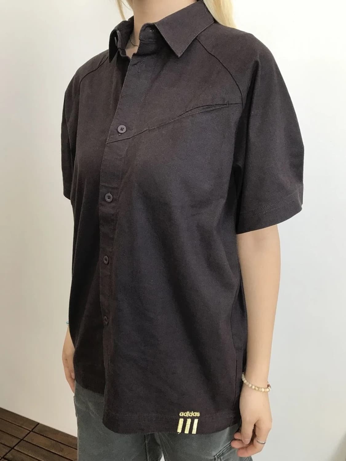 Adidas 3 Stripe Brown Short Sleeve Shirt 상품이미지2