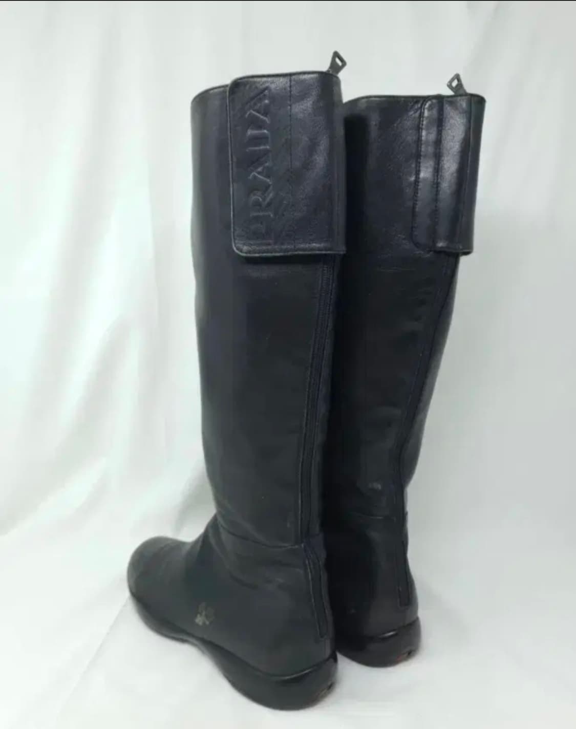 PRADA 블랙 가죽 롱부츠 245mm 상품이미지1