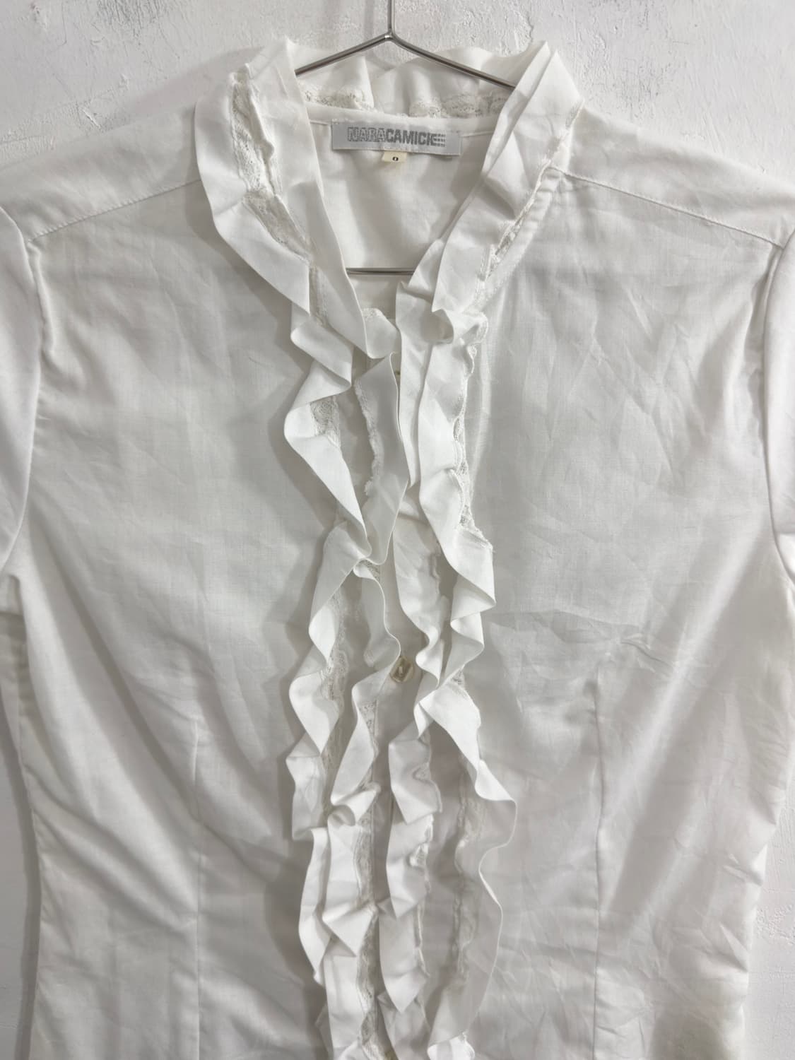 nara camicie white frill shirt 상품이미지2