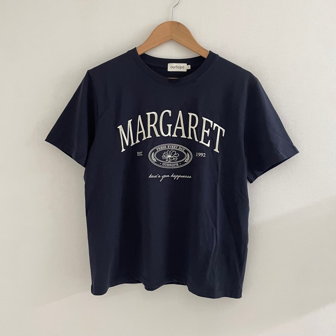 [ourhope] 아워호프 마가렛 엠브로더리 티셔츠 (navy) 상품이미지9