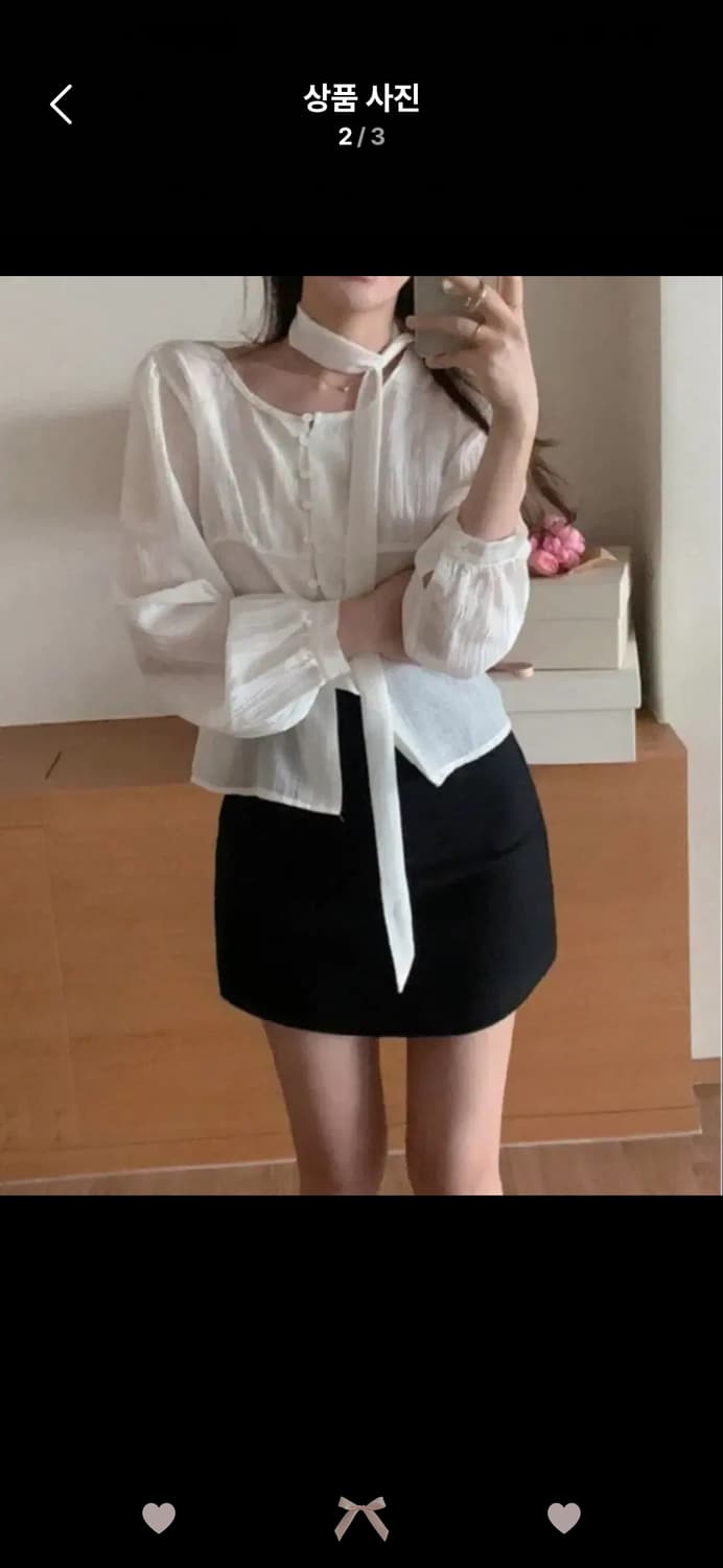 퍼빗 타이 블라우스 상품이미지2