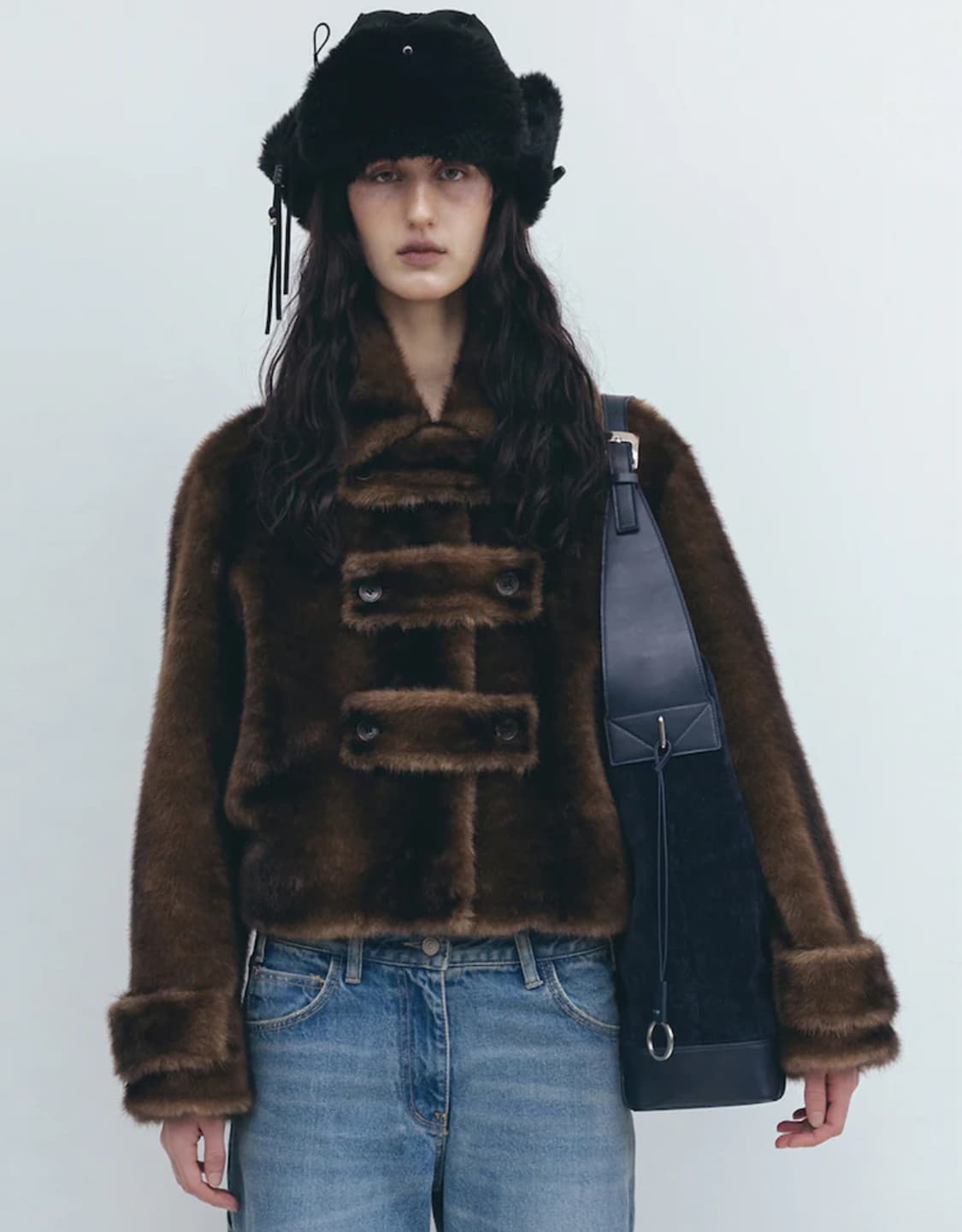 (새상품) 오픈와이와이 퍼 토글 자켓 브라운 상품이미지2