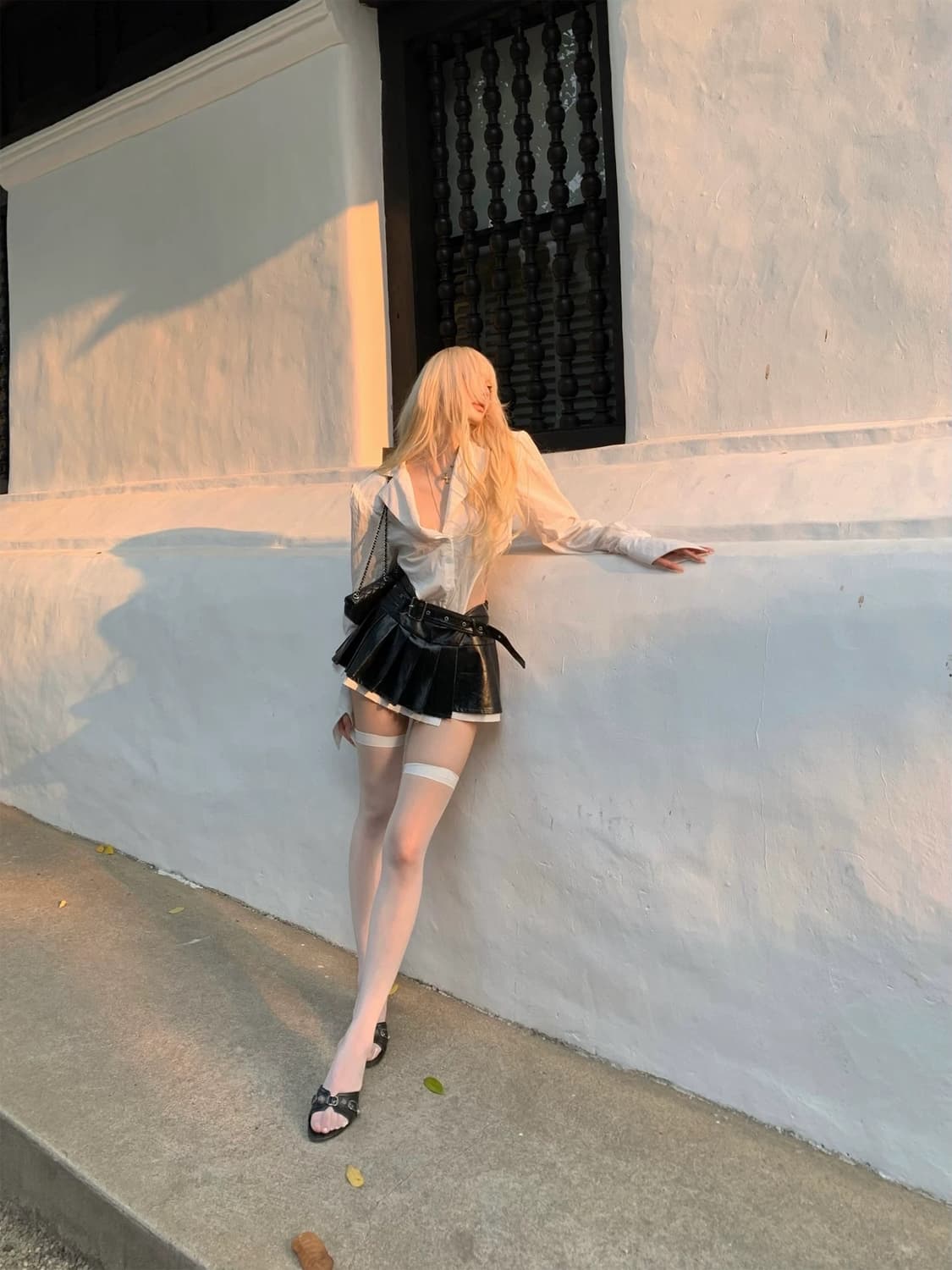 HYTEMOLY 히테몰리 가죽 라이더 레더 스커트 치마 오네갸루 상품이미지3