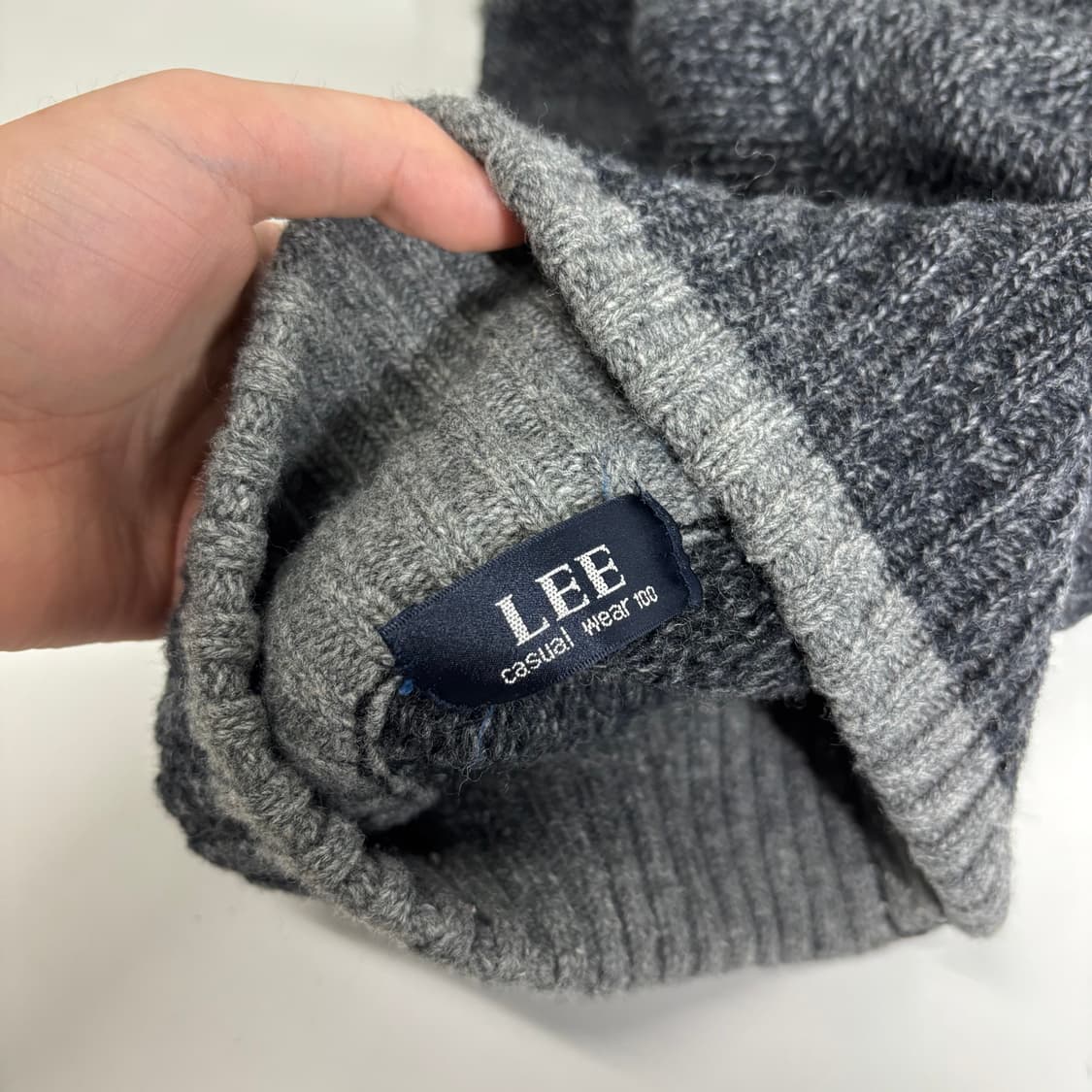 100 LEE 리 차콜 니트집업 상품이미지4