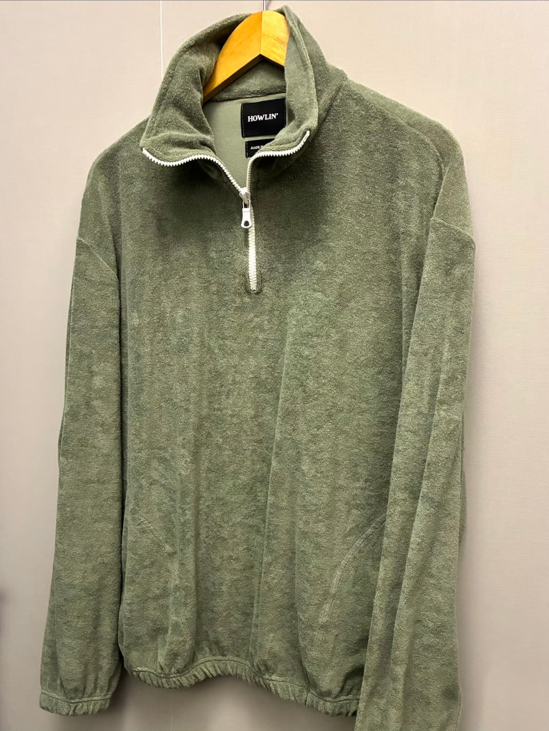 (M/100)HOWLIN 하울린 허모호사 테리코튼 하프집업 반집업 상품이미지3