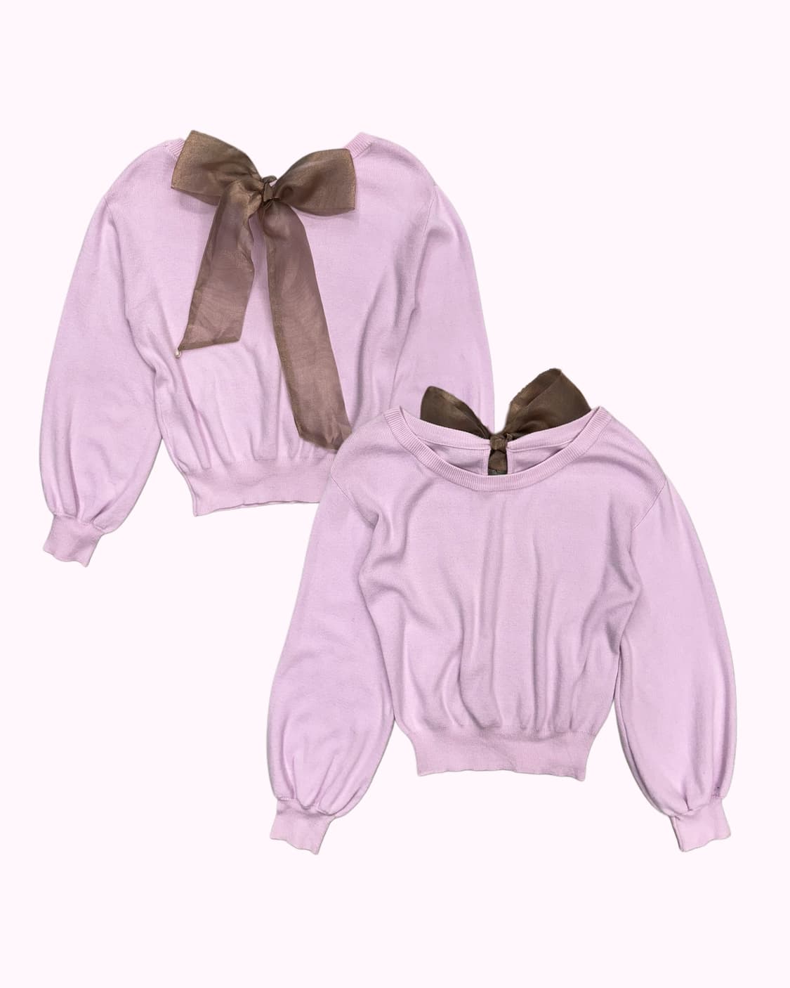 ribbon pink crop knit 상품이미지1