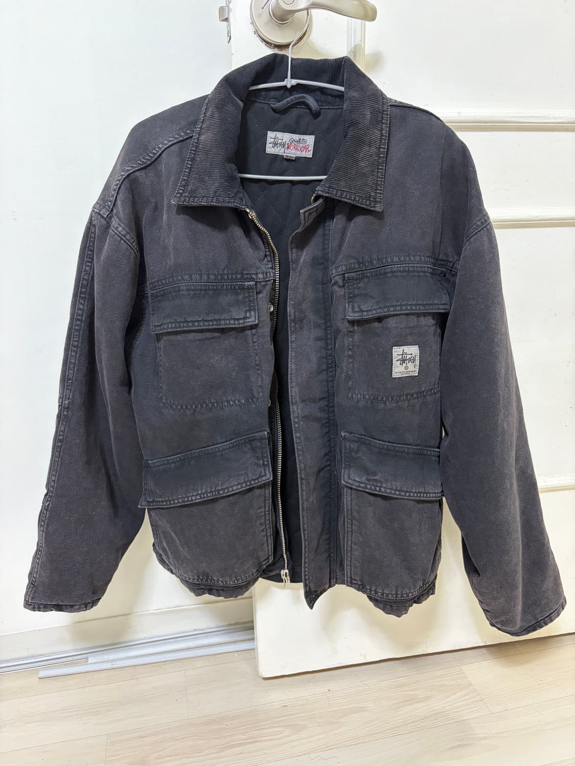 스투시 워시드 캔버스 자켓 블랙 S 상품이미지1